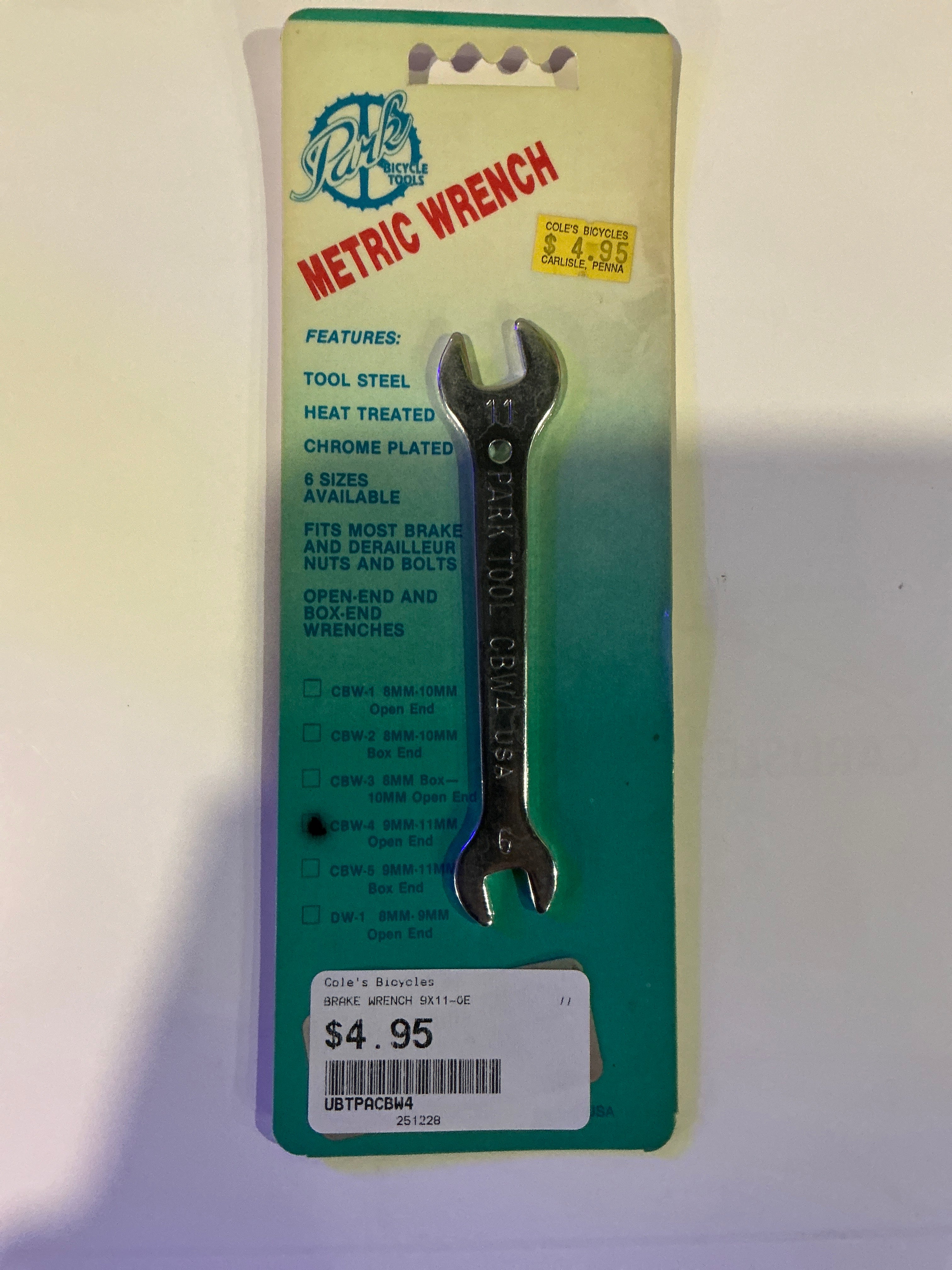 PARK TOOLS WRENCH 9x11-OE