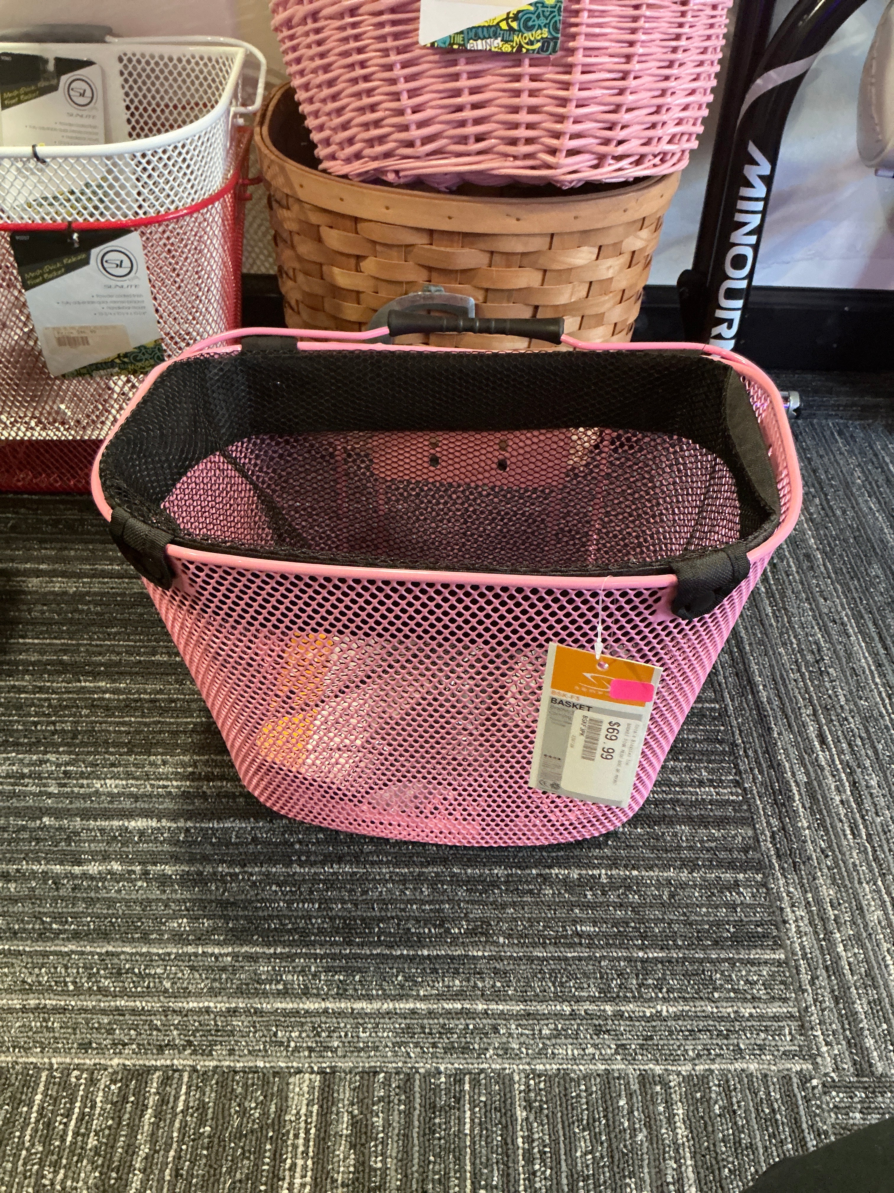 PINK MESH BAG BASKET QR MOUNT