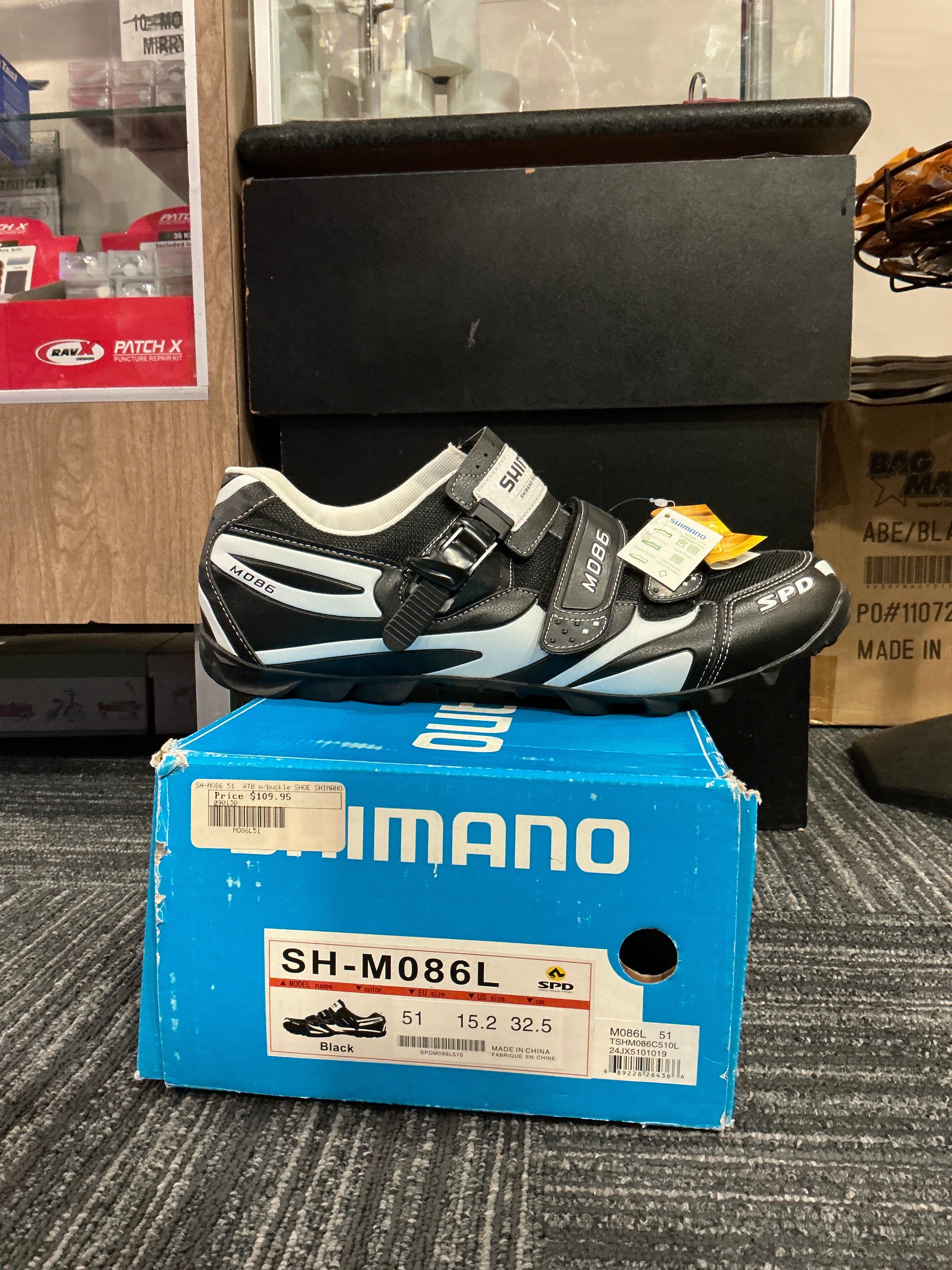 SHIMANO MENS ATB WITH BUCKLE BLACK/WHITE SHOES