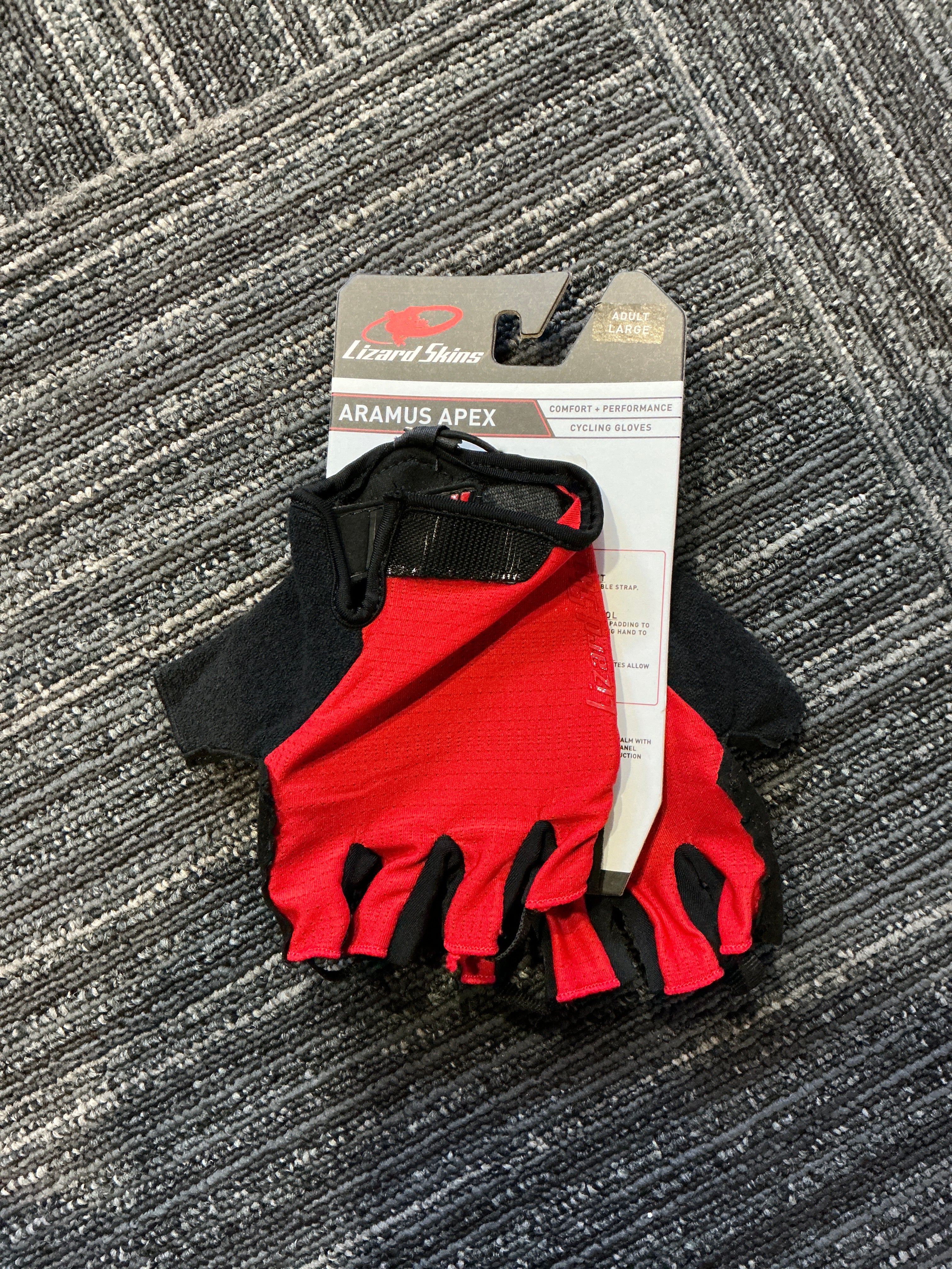 RED CYCLING GLOVES L