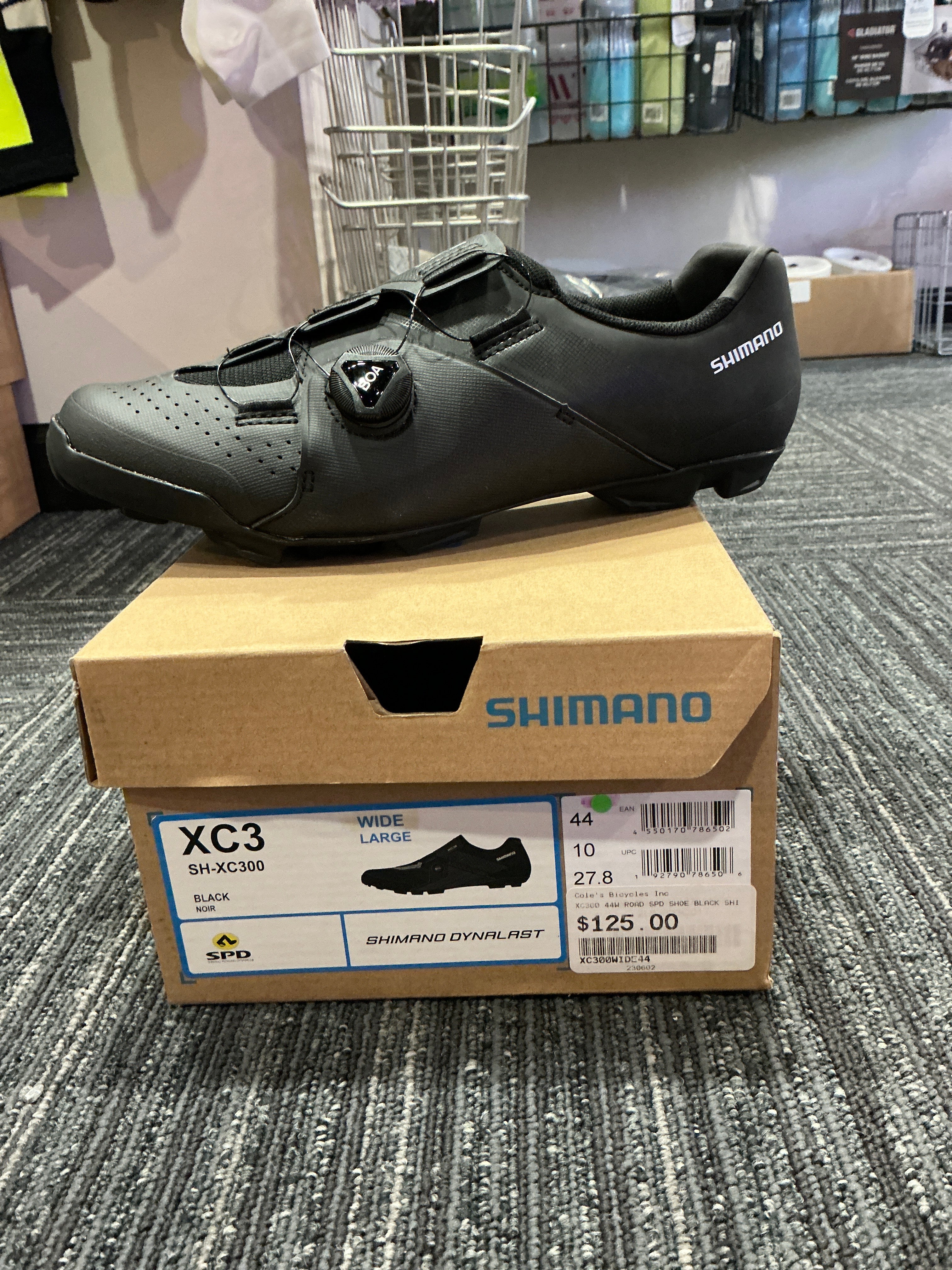 SHIMANO BLACK SPD ROAD SHOE 44WIDE