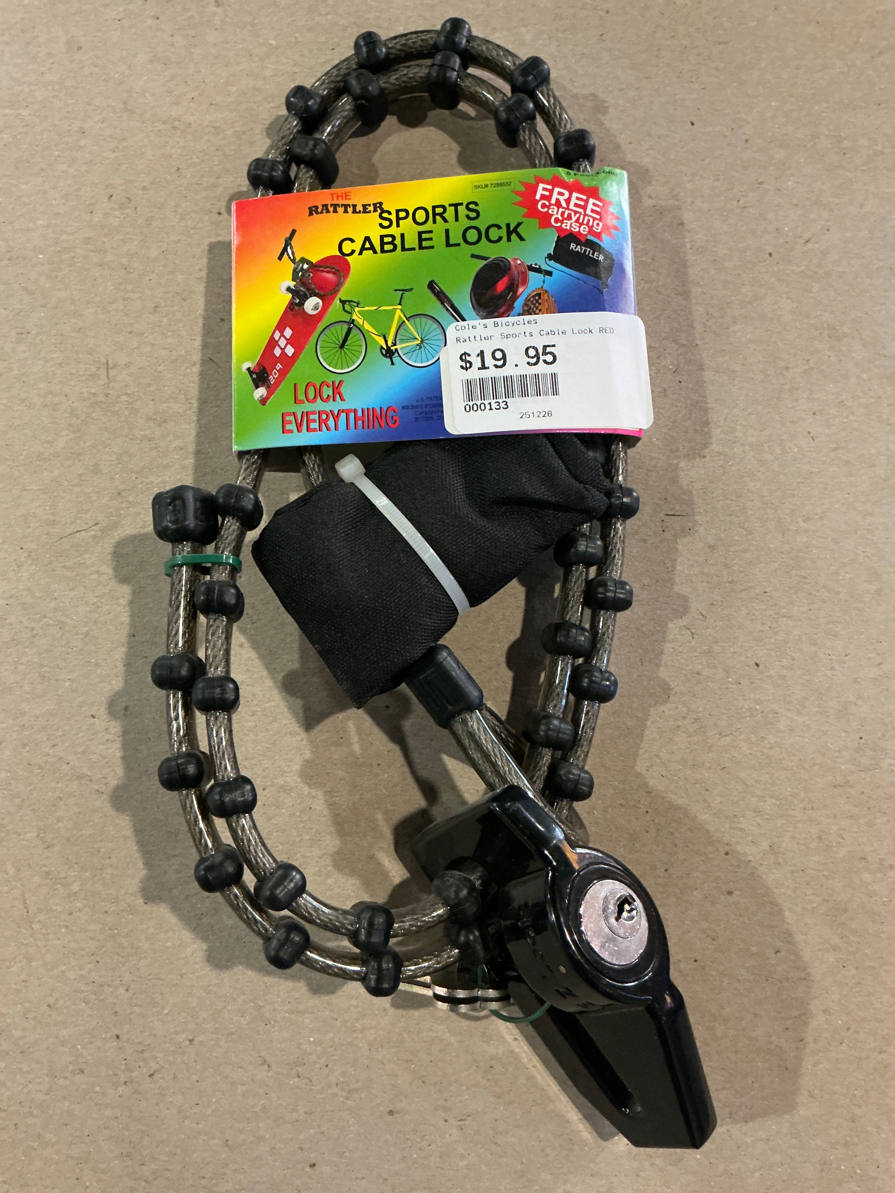 RATTLER SPORTS CABLE LOCK RED