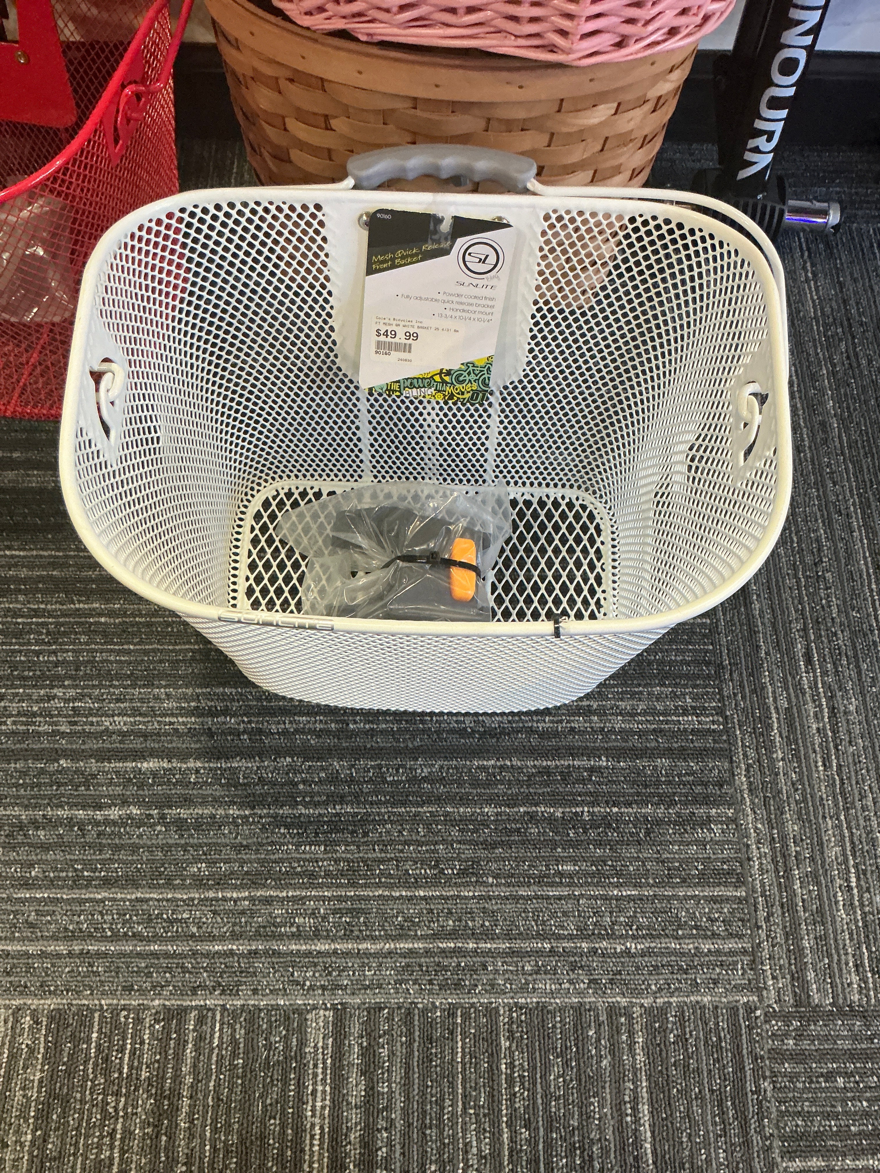 FT MESH QR WHITE BASKET 25.4 /31.8MM SUNLITE