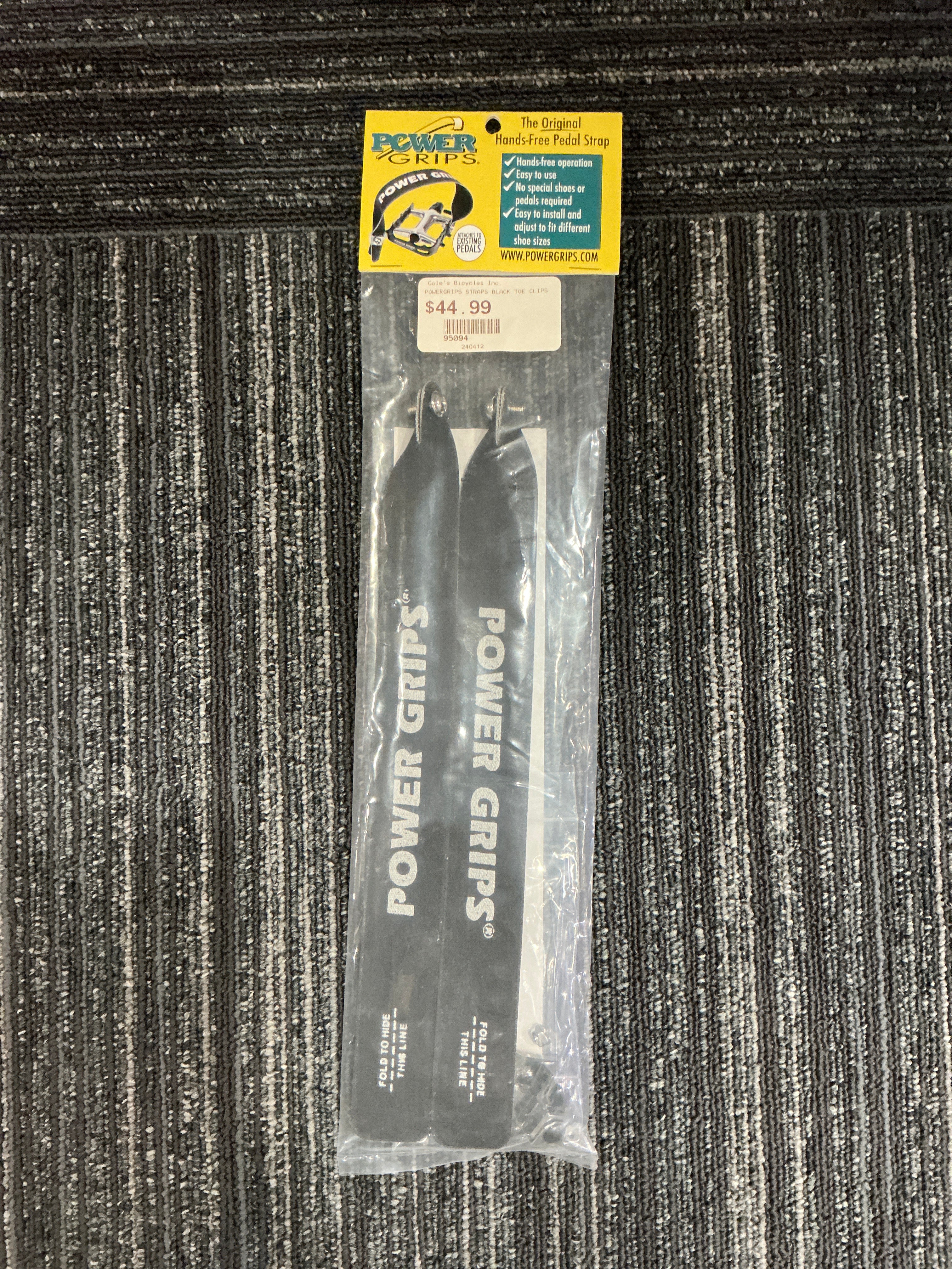 POWERGRIPS STRAPS BLACK TOE CLIPS