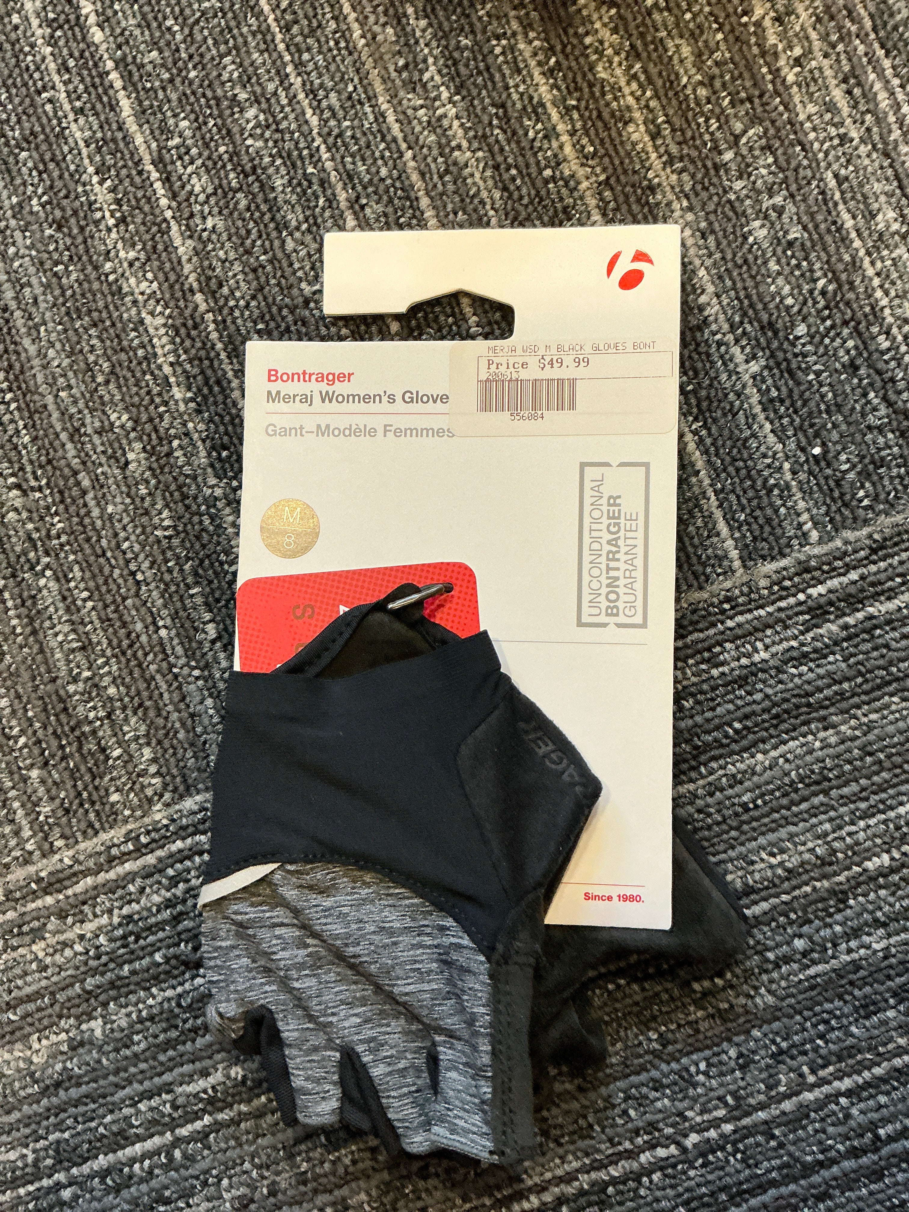 MERAJ WOMENS CYCLING GLOVE MEDIUM BLACK AND GRAY